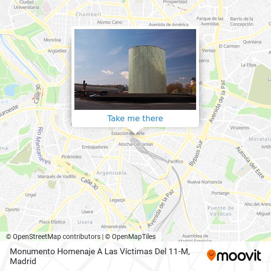 mapa Monumento Homenaje A Las Víctimas Del 11-M