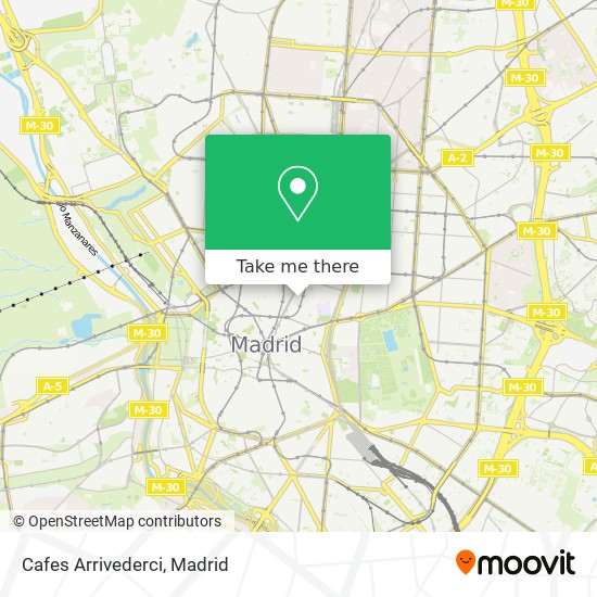 Cafes Arrivederci map