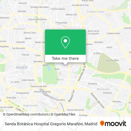 Senda Botánica Hospital Gregorio Marañón map