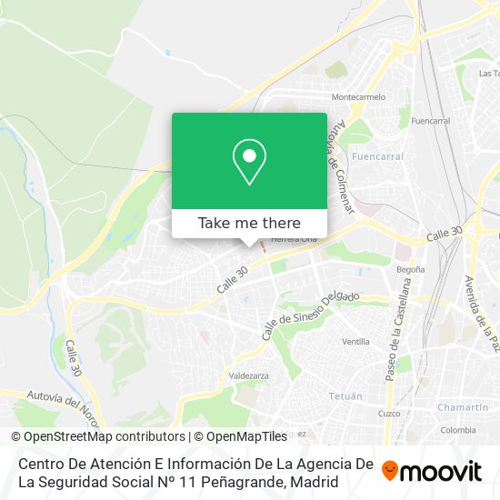 mapa Centro De Atención E Información De La Agencia De La Seguridad Social Nº 11 Peñagrande