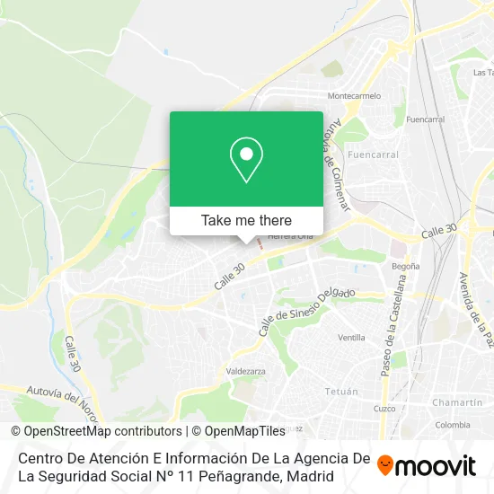Centro De Atención E Información De La Agencia De La Seguridad Social Nº 11 Peñagrande map