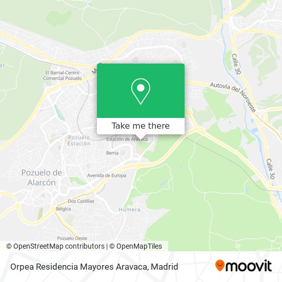 Orpea Residencia Mayores Aravaca map