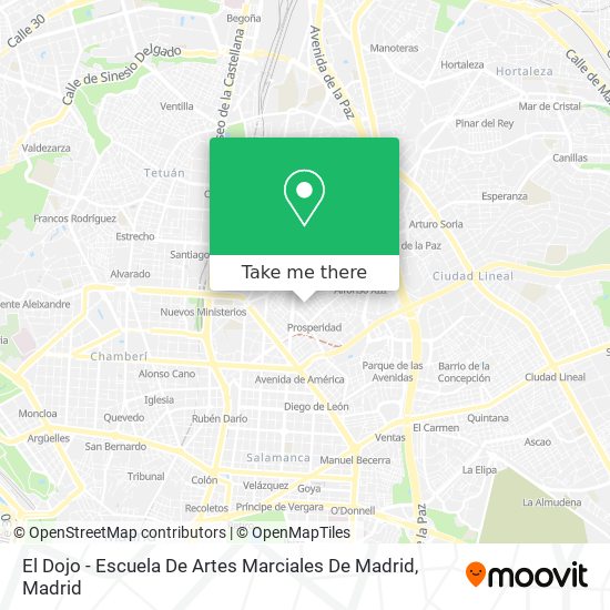 mapa El Dojo - Escuela De Artes Marciales De Madrid