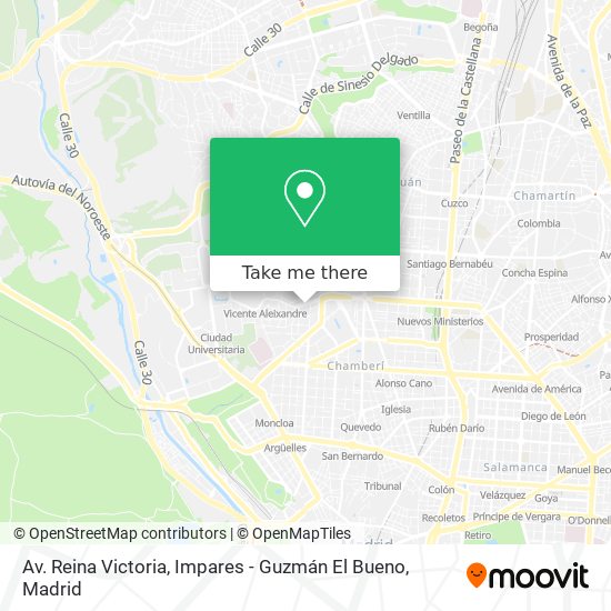 mapa Av. Reina Victoria, Impares - Guzmán El Bueno