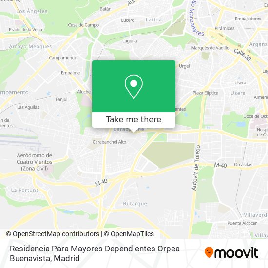 Residencia Para Mayores Dependientes Orpea Buenavista map