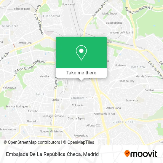 Embajada De La República Checa map