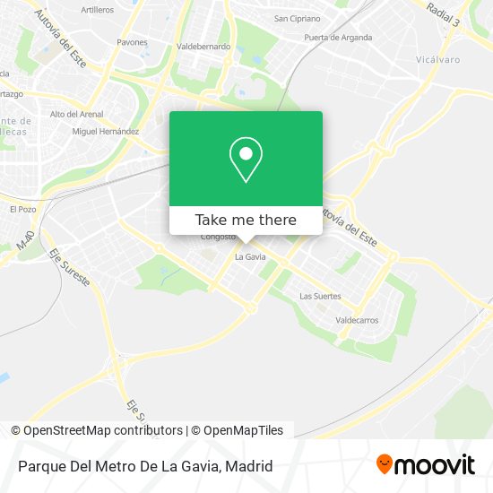 mapa Parque Del Metro De La Gavia