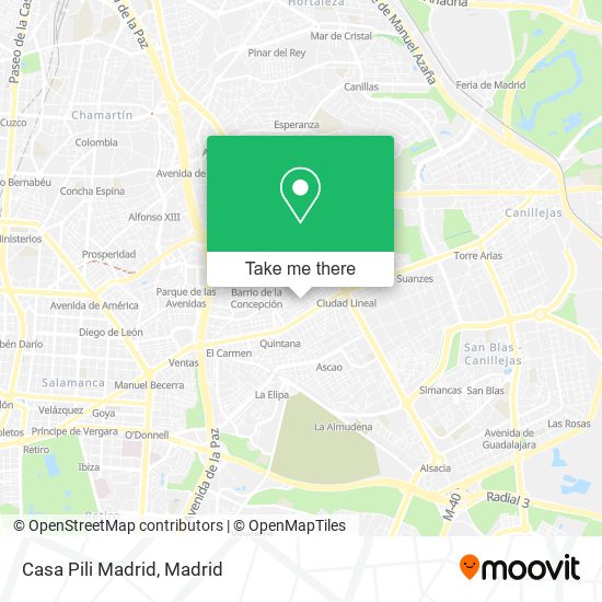 mapa Casa Pili Madrid