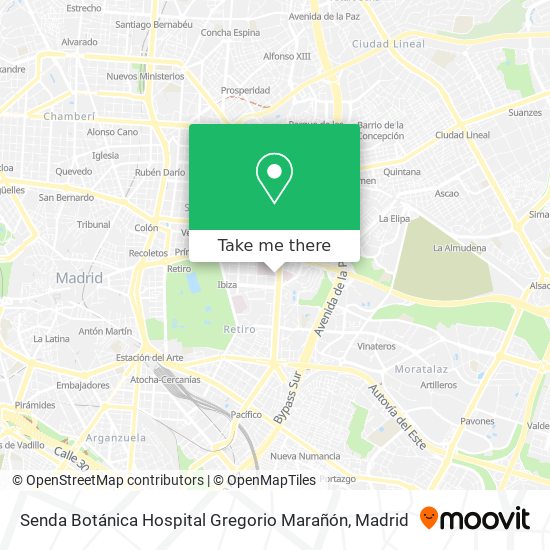 Senda Botánica Hospital Gregorio Marañón map