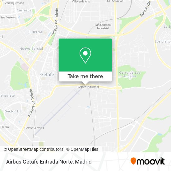 mapa Airbus Getafe Entrada Norte