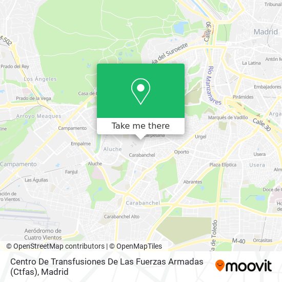 mapa Centro De Transfusiones De Las Fuerzas Armadas (Ctfas)