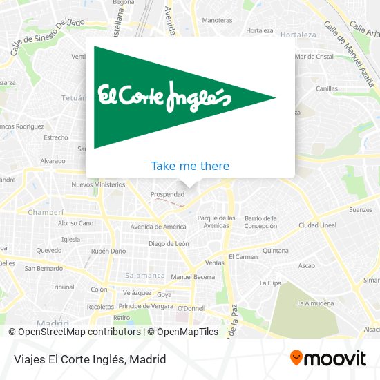 Viajes El Corte Inglés map