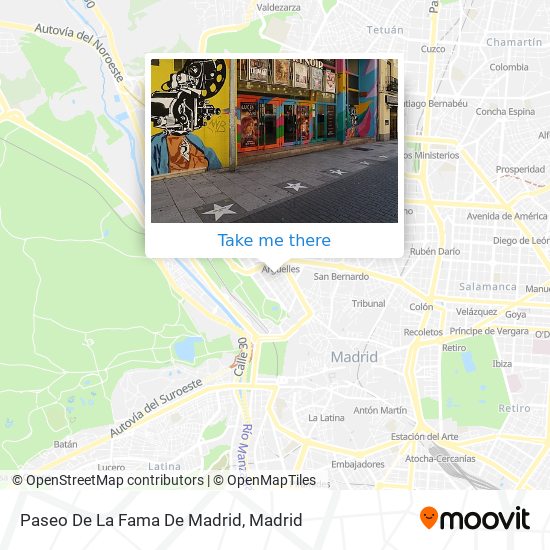 Paseo De La Fama De Madrid map