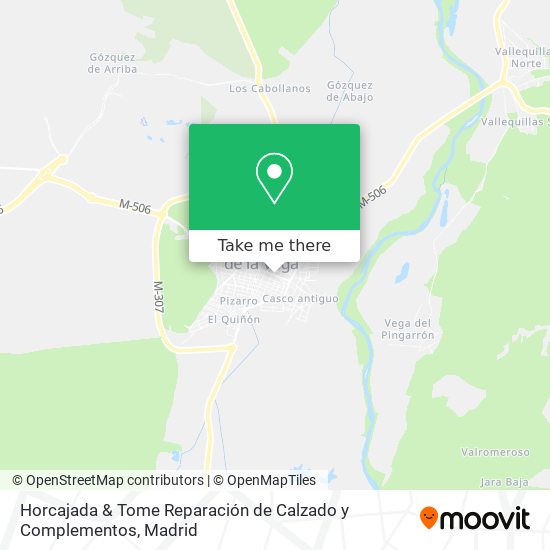 mapa Horcajada & Tome Reparación de Calzado y Complementos