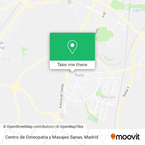 Centro de Osteopatía y Masajes Sanas map