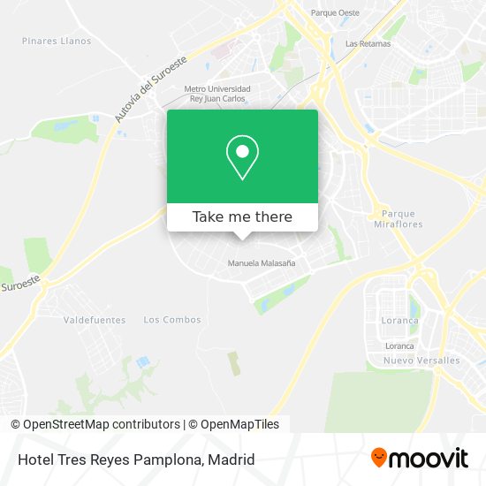 Hotel Tres Reyes Pamplona map