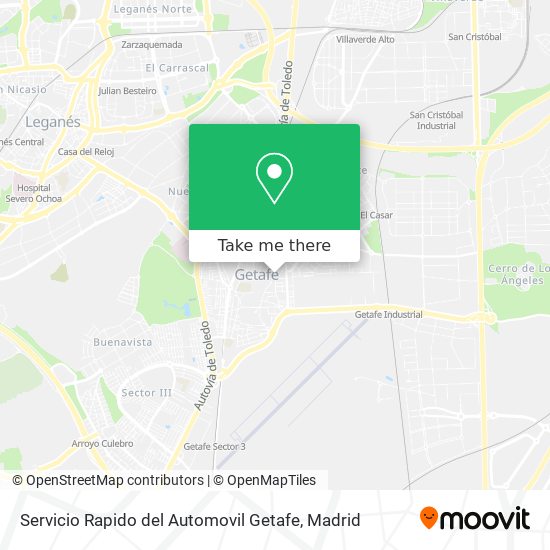 mapa Servicio Rapido del Automovil Getafe