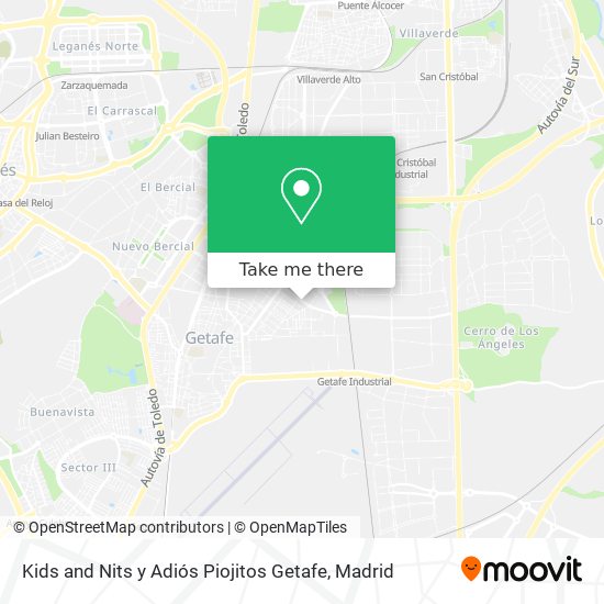 mapa Kids and Nits y Adiós Piojitos Getafe
