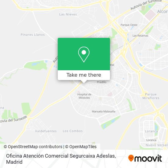 mapa Oficina Atención Comercial Segurcaixa Adeslas