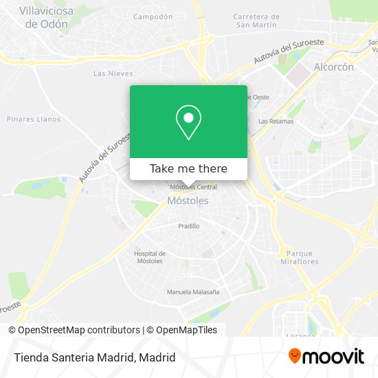 mapa Tienda Santeria Madrid