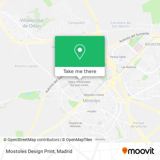 mapa Mostoles Design Print