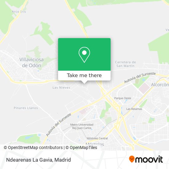 mapa Ndearenas La Gavia