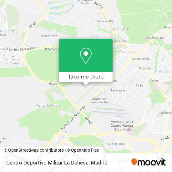 mapa Centro Deportivo Militar La Dehesa