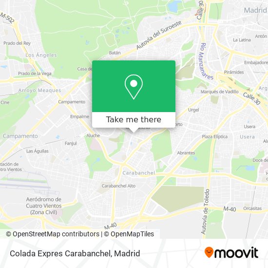 mapa Colada Expres Carabanchel