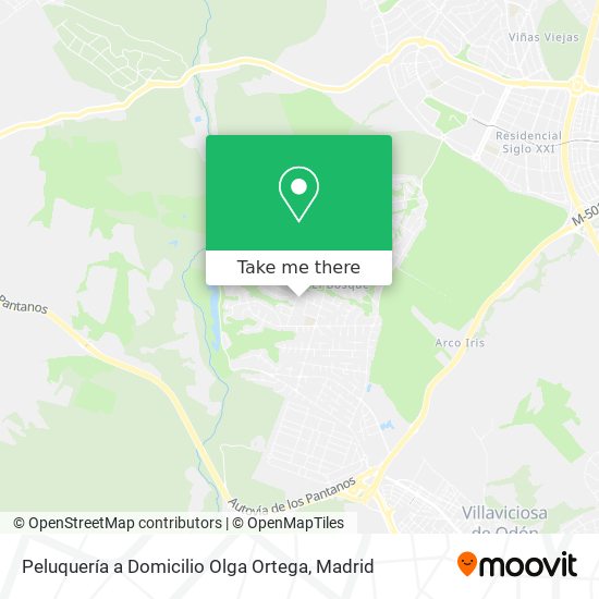 mapa Peluquería a Domicilio Olga Ortega