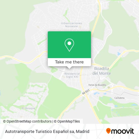 mapa Autotransporte Turistico Español sa