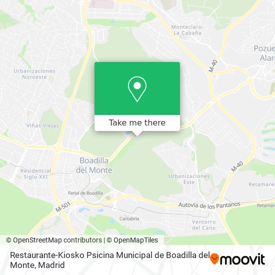 mapa Restaurante-Kiosko Psicina Municipal de Boadilla del Monte