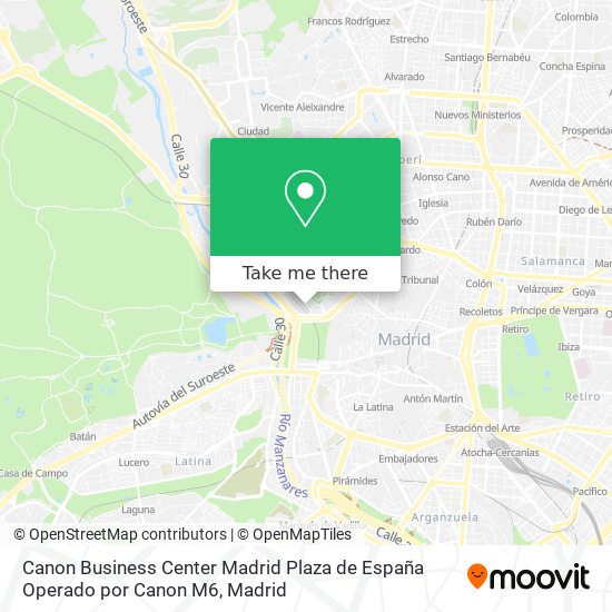 mapa Canon Business Center Madrid Plaza de España Operado por Canon M6