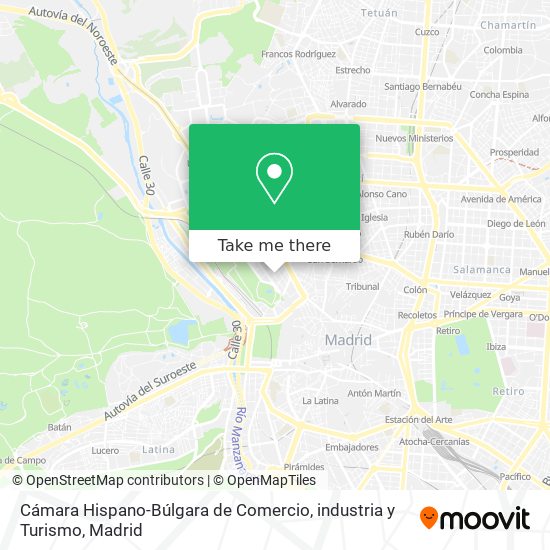 mapa Cámara Hispano-Búlgara de Comercio, industria y Turismo