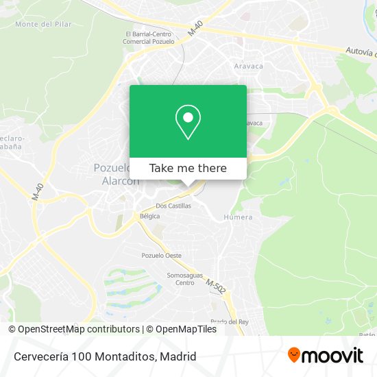 mapa Cervecería 100 Montaditos