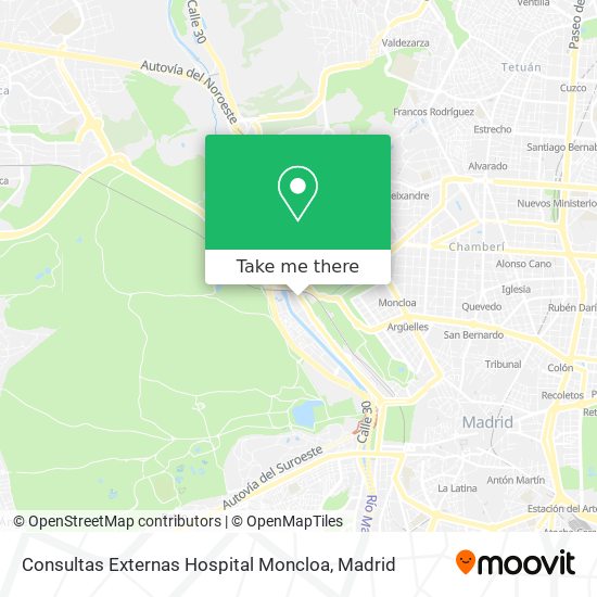 Consultas Externas Hospital Moncloa map