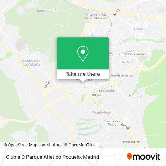 Club a D Parque Atletico Pozuelo map