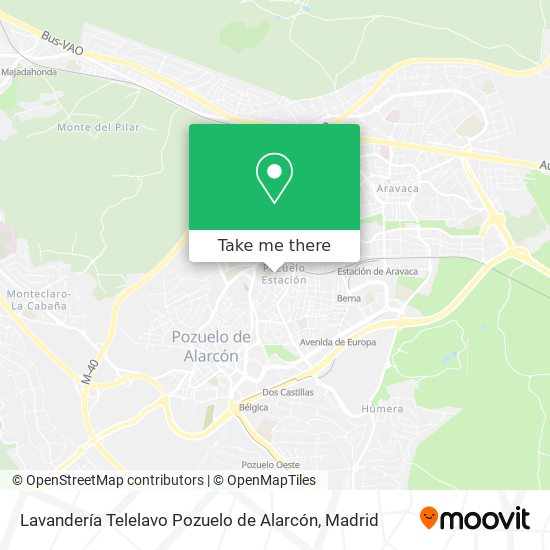 mapa Lavandería Telelavo Pozuelo de Alarcón