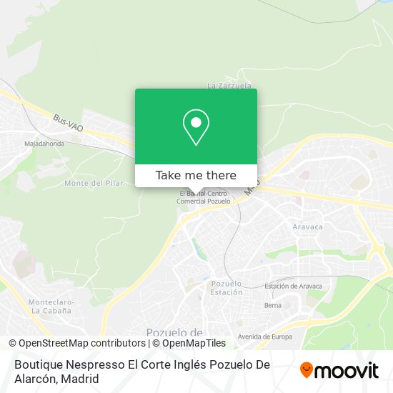 mapa Boutique Nespresso El Corte Inglés Pozuelo De Alarcón