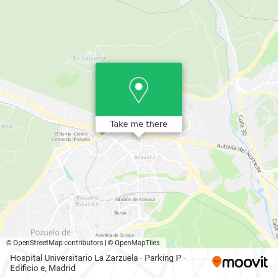 Hospital Universitario La Zarzuela - Parking P - Edificio e map