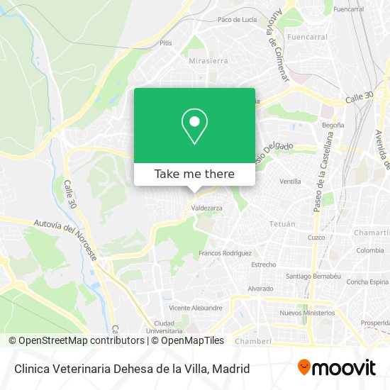 Clinica Veterinaria Dehesa de la Villa map