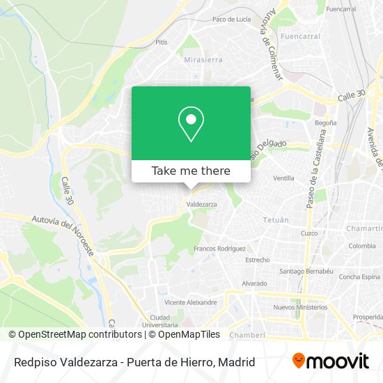 Redpiso Valdezarza - Puerta de Hierro map