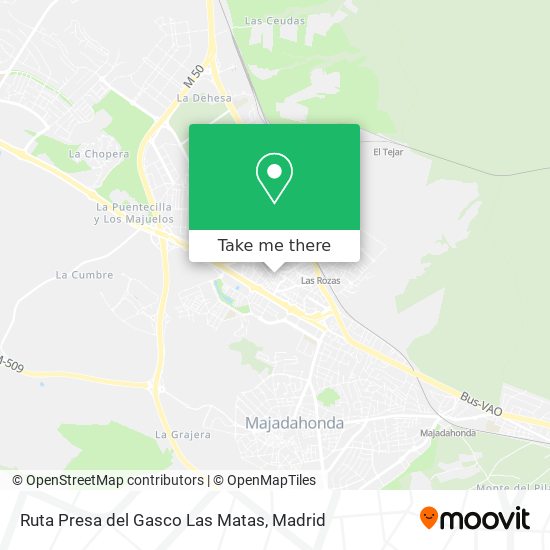 Ruta Presa del Gasco Las Matas map