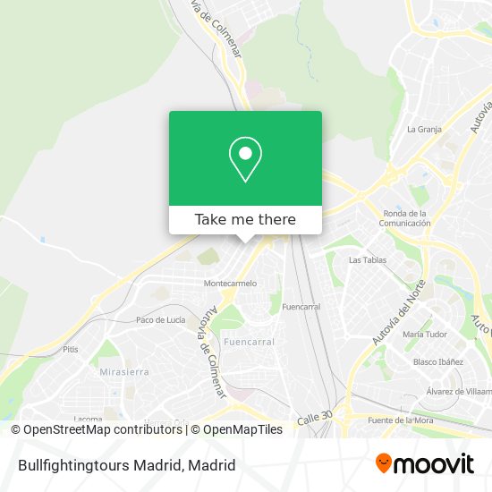 Bullfightingtours Madrid map