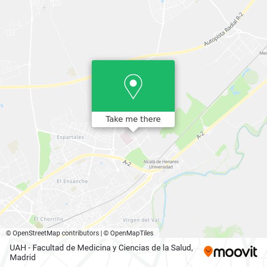 UAH - Facultad de Medicina y Ciencias de la Salud map