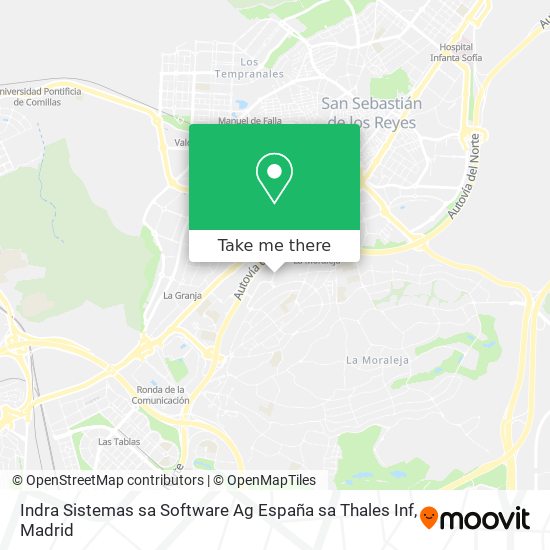 mapa Indra Sistemas sa Software Ag España sa Thales Inf