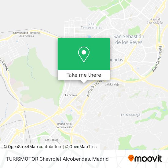 mapa TURISMOTOR Chevrolet Alcobendas