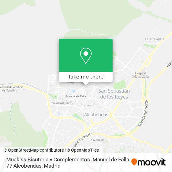 Muakiss Bisutería y Complementos. Manuel de Falla 77,Alcobendas map