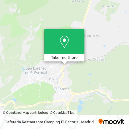 mapa Cafetería Restaurante Camping El Escorial
