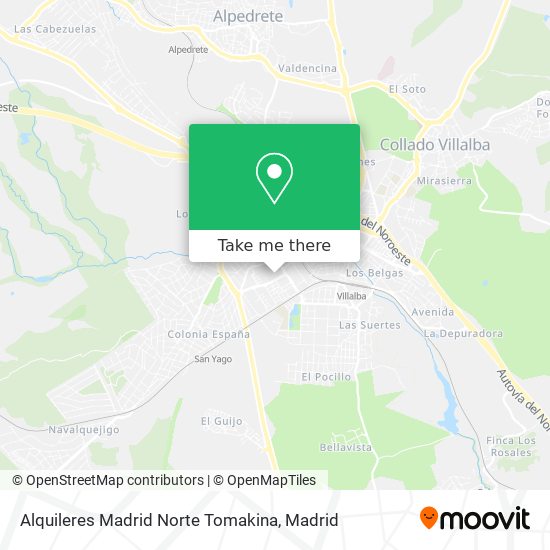 Alquileres Madrid Norte Tomakina map