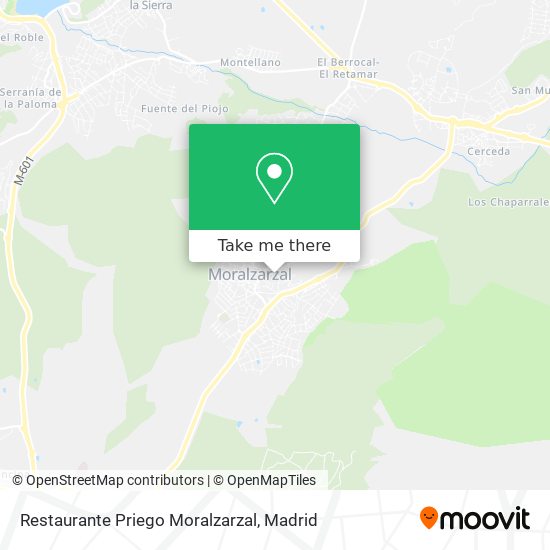 mapa Restaurante Priego Moralzarzal